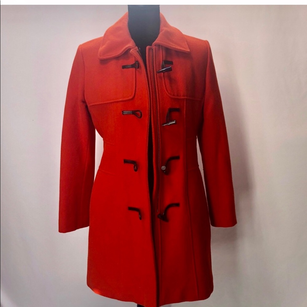Banana republic Orange Wool Duffle Trench Coat